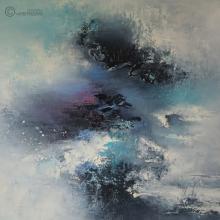 "Orageux" - 60 x 60 cm  / Huile sur toile - Encre - Glacis - ARTEC